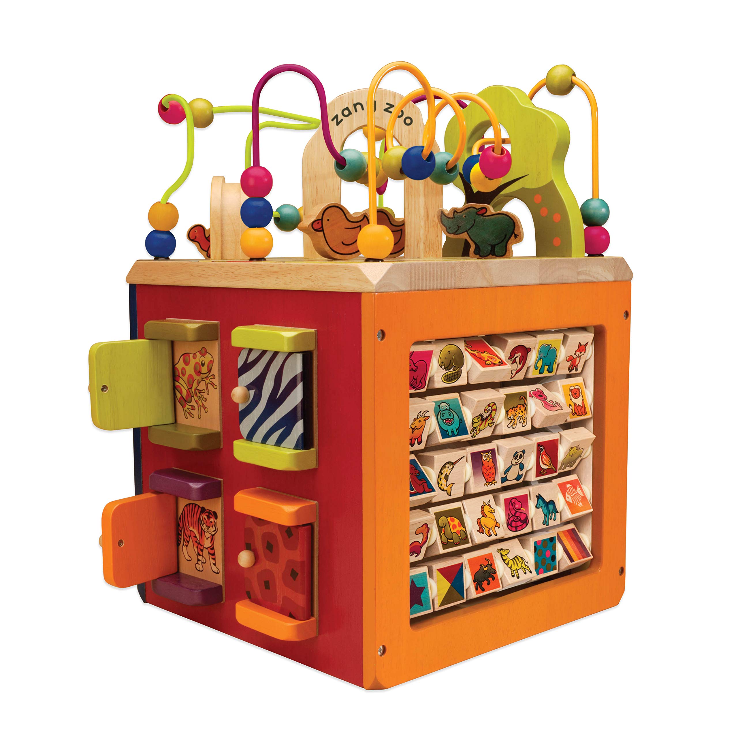 B. toys Zany Zoo Activity-Würfel aus Massivholz – 5 Spielseiten für Kleinkinder ab 1 Jahr