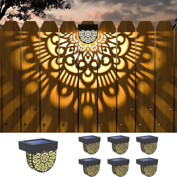 Lifeel Solarleuchten 6er Set – Dekorative LED Gartenlampen mit Mandala-Muster für aussen