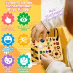 EchoToys Montessori Activity Board aus Holz – LED Lernspielzeug für Kinder ab 1 Jahr – Bild 3