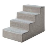 Amazon Basics Hundetreppe 36,5 cm – 4-stufige Haustiertreppen für Sofa & Bett
