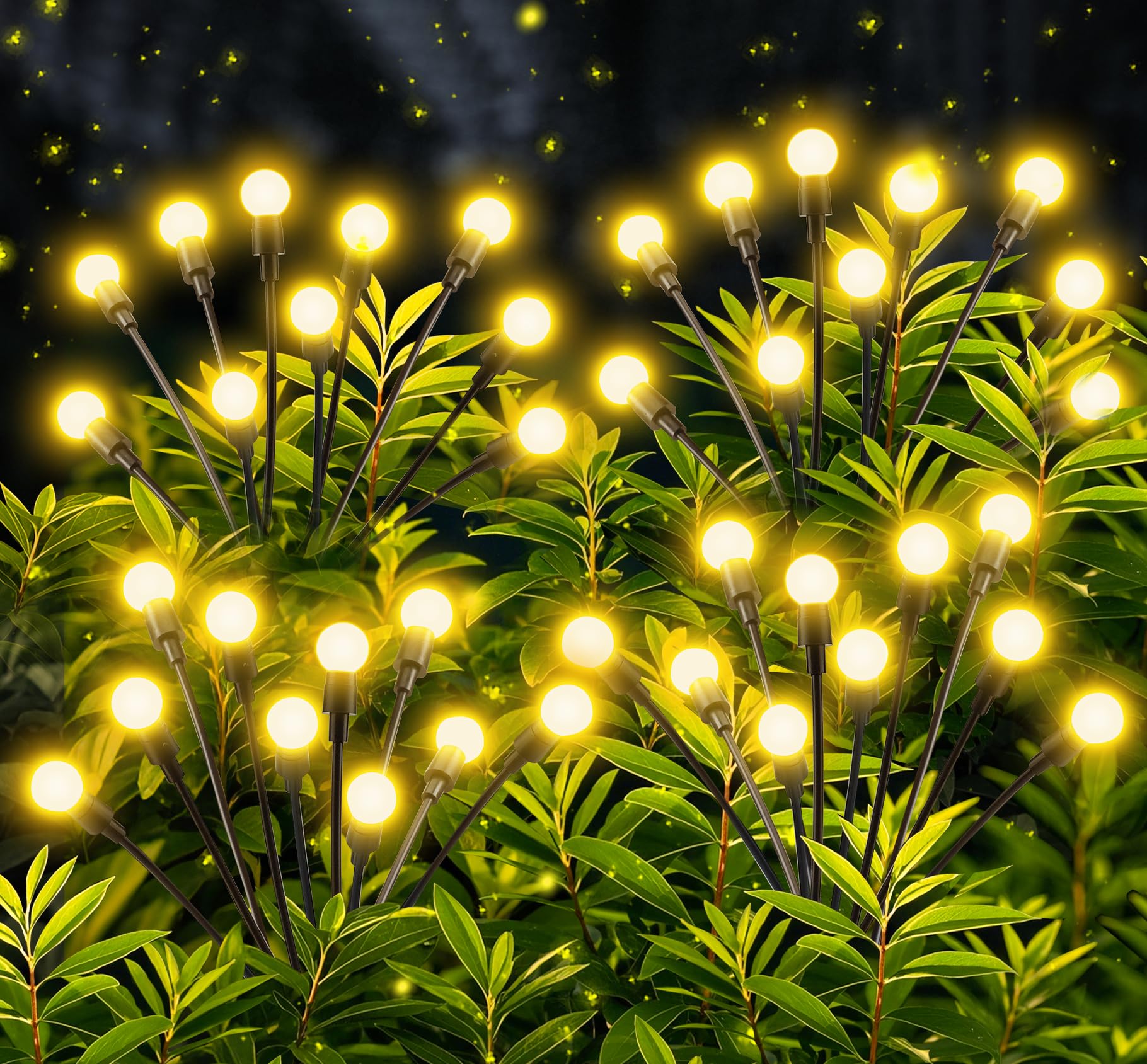 4er Set Glühwürmchen Solarleuchten – 10 LED Superhell mit Warmweiss & IP65 für Garten