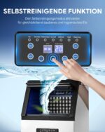 CREWORKS Edelstahl-Eiswürfelmaschine 73 kg/24h – Gewerbliche Eismaschine mit LCD-Display – Bild 7