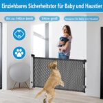 Eyeleaf Ausziehbares Treppenschutzgitter 140 cm – Einhändig bedienbar für Babys & Haustiere – Bild 4