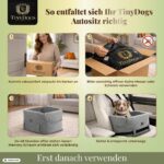 TinyDogs Hundeautositz bis 12 kg – 4-fach gesichert mit Memory Schaum für Vorder- & Rückbank – Bild 8