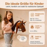 Hoofly Hobby Horse Grosses Steckenpferd mit Trense & 40 cm Schraubstab – Braun Schecke – Bild 3