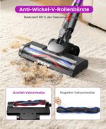 Dunifah Akku-Staubsauger 45 kPa mit Anti-Tangle-Bürste & LED – Kabellos für Tierhaare – Bild 4