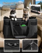 Pecute Katzentransportbox Faltbar mit Trennwand – Sicherer Transport bis 12 kg – Bild 4