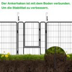 XMTECH 6-teilig Welpenauslauf 80 cm – Faltbares Freilaufgehege mit Tür & Erdankern – Bild 8