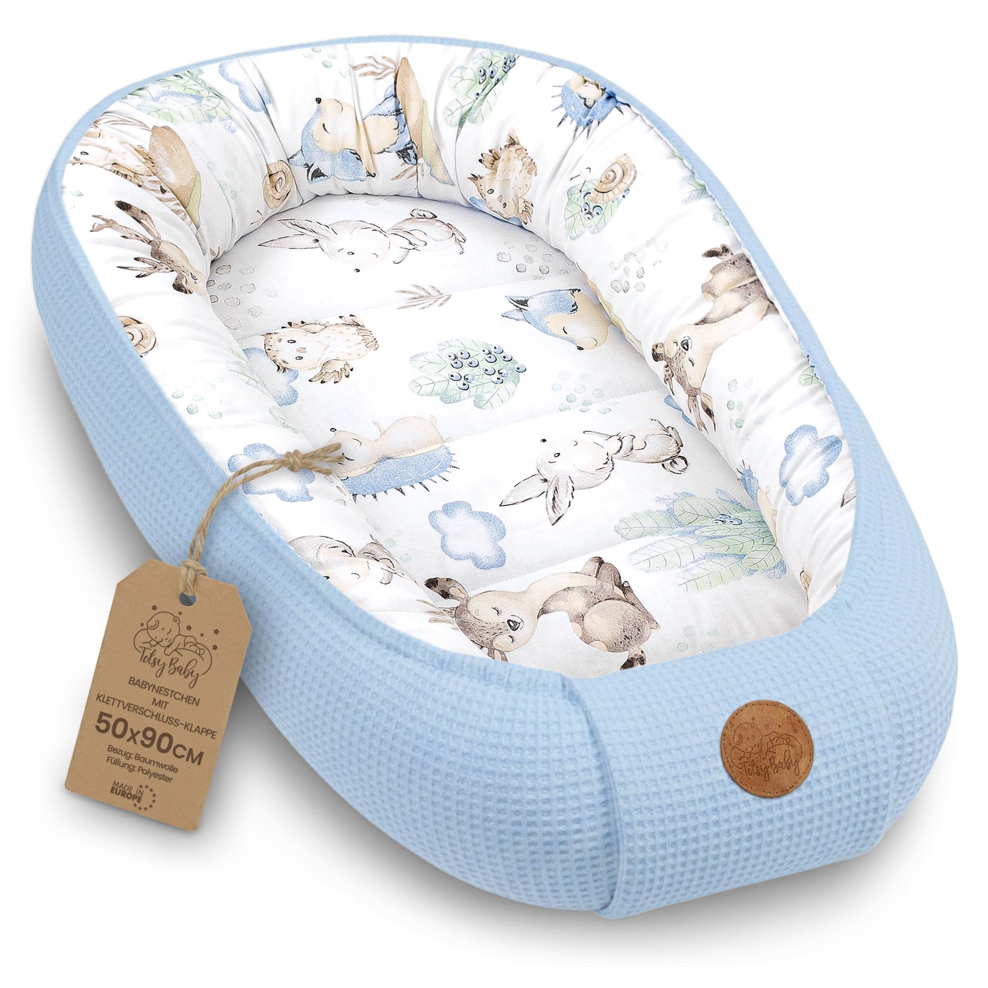 Babynest 90x50 cm Totsy Baby – Handmade Baumwoll-Kokon für Neugeborene