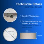 REV LED Deckenleuchte 30cm – Vintage Leinenstoff in Taupe für warmes Raumlicht – Bild 5
