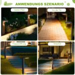 Boadw Solar-Wegeleuchten 6er Set mit 2 Helligkeitsmodi – IP64 Gartenbeleuchtung für Aussen – Bild 4
