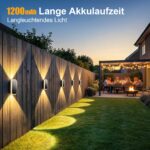 SUNNMO Solar Wandleuchte Up & Down 4er-Set – IP65 Aussenleuchte mit 3 Lichtfarben – Bild 5