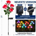 DooYard Solar Rosenleuchten 7-Farbwechsel (2er Set) – Gartenbeleuchtung mit großem Solarpanel – Bild 2