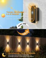 vighep Solar Wandleuchte 2er-Set – Up & Down Leuchte mit 5 Farbtemperaturen, IP65 wasserdicht – Bild 4