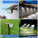 FIFlying 4er-Set Solarstrahler 7000K – IP67 Wasserdicht mit 3 Lichtmodi für Garten & Außen – Bild 5