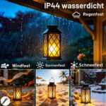 Cozymeow Solar Laternen 22cm – Flackerndes Flammen-Licht für Garten & Terrasse (2er Set) – Bild 7