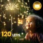 GIGALUMI 4er Set Solarleuchten mit 120 LEDs – Feuerwerk Gartendeko für Balkon & Terrasse – Bild 8