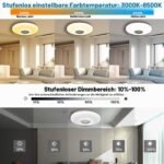 36W LED Deckenleuchte mit Bluetooth-Lautsprecher & Farbwechsel – Dimmbar für Jugendzimmer – Bild 2