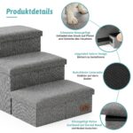 COZY KISS Hundetreppe 43x97x56cm mit Stauraum – Faltbare Haustiertreppe für kleine Hunde – Bild 3