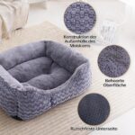 GOBOBE Plüsch-Hundebett Klein 51x48 cm – Maschinenwaschbar mit rutschfester Unterseite – Bild 2