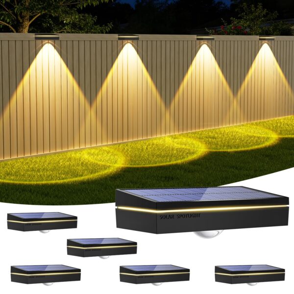 Giliwosy Solar-Wandleuchten 6er Set mit 3 Farbtemperaturen – IP65 Zaunleuchten für Garten & Terrasse