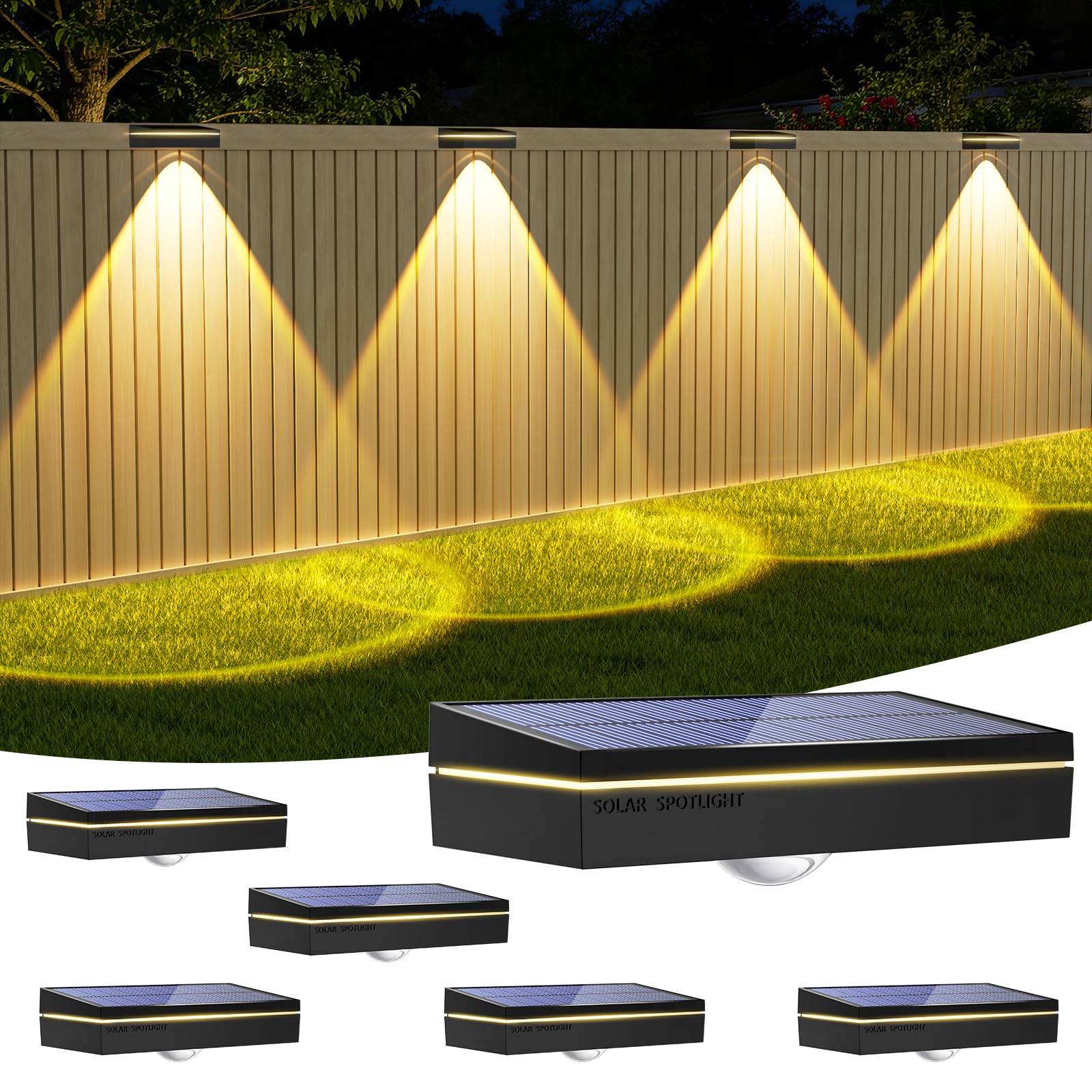 Giliwosy Solar-Wandleuchten 6er Set mit 3 Farbtemperaturen – IP65 Zaunleuchten für Garten & Terrasse