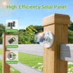 Quntis Solar Wandleuchte 4er Set – 360° Warmweiss Gartenbeleuchtung IP44 wasserdicht – Bild 3