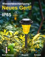LuJasi Solarleuchten Garten 12er Set IP65 – Warmweisse Gartenbeleuchtung mit Projektionen – Bild 3