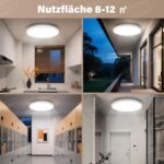 JONMONSM LED-Deckenleuchte Ø30cm 25W IP54 – Flache Badleuchte 2000lm 6500K – Bild 4