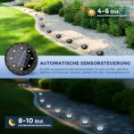 Solpex 10er Set Solar Bodenleuchten mit 8 LED – IP65 Gartenbeleuchtung für Aussen – Bild 2