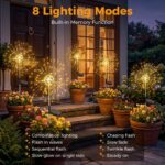 btfarm Solarlampen 4er Set mit 120 LED & 8 Modi – Wetterfeste Gartendeko Warmweiss – Bild 3