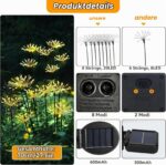 Joycome Solar-Feuerwerksleuchten 2er Set mit 160 LEDs – Gartenbeleuchtung für Balkon & Terrasse – Bild 4