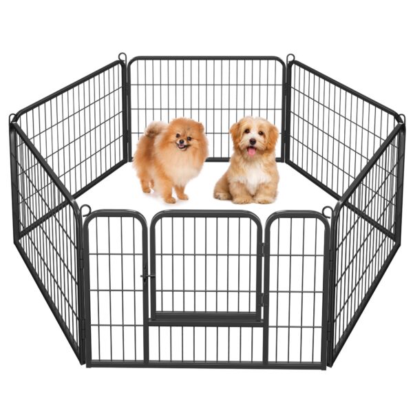 Yaheetech Welpenlaufstall 6er Set – Sicheres Gehege 80x60 cm für Innen & Außen