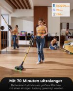Proscenic P15 Akku-Staubsauger 70 Min, 55 kPa, 650W – Kabelloses Reinigungssystem mit Touchscreen – Bild 6