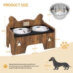 Hzuaneri Erhöhter Hundenapf 15cm – Doppel-Edelstahlnäpfe mit Spritzschutz für kleine & mittlere Hunde – Bild 2