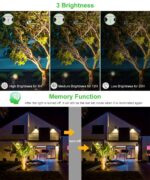 CLY Solar Strahler mit Fernbedienung 2700K-6000K – IP66 Gartenleuchte mit 5000mAh Akku – Bild 5