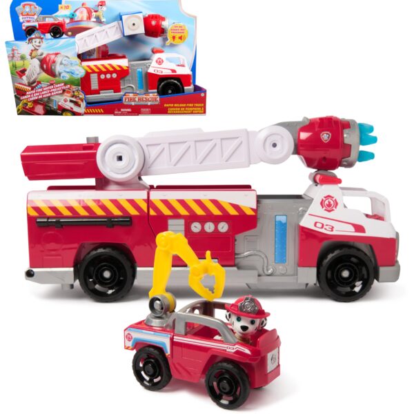 PAW PATROL Fire Rescue Marshalls Deluxe Feuerwehr-Truck 50 cm – Spielzeug mit Löschfunktion