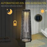 Outsunny Solarleuchte Rattan 61 cm – Gartenlampe mit Lichtsensor & 8h Betriebsdauer – Bild 3