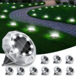 FIFlying Solar Bodenleuchten 10er Set mit 8 LED – Kaltweiss Gartenbeleuchtung für Aussen
