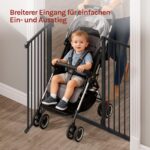 WOLTU Treppenschutzgitter 75–107 cm Metall – Sicherheitsgitter mit Auto-Close & Bohren-Option – Bild 6