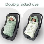 Miracle Baby Einschlagdecke 90x90cm – Reversible Babydecke Baumwolle & Minky für Babyschale – Bild 4
