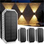 Giliwosy Solar Wandleuchte 4er Set – Up & Down Licht mit 3 Farbtemperaturen, IP65