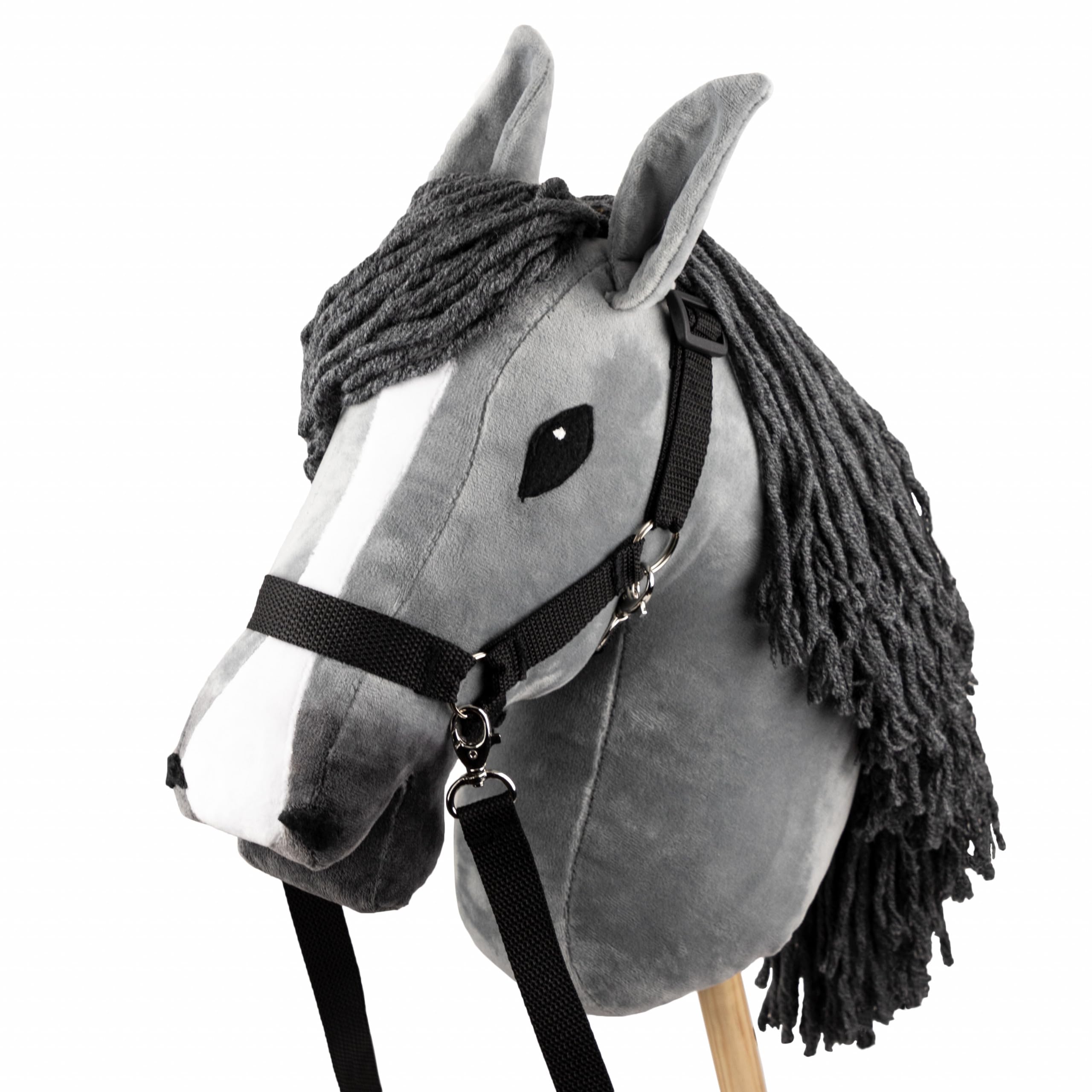 SKIPPI Hobby Horse Grau A3 – Steckenpferd mit Halfter & Zügeln für Kinder