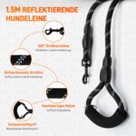 HENMI Leuchtgeschirr Set (L) mit LED & Hundeleine – Reflektierendes Sicherheitsgeschirr für mittlere Hunde – Bild 6