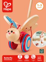 Hape Schiebetier Schmetterling – Holz-Nachziehtier für Lauflernkinder ab 12 Monaten – Bild 8