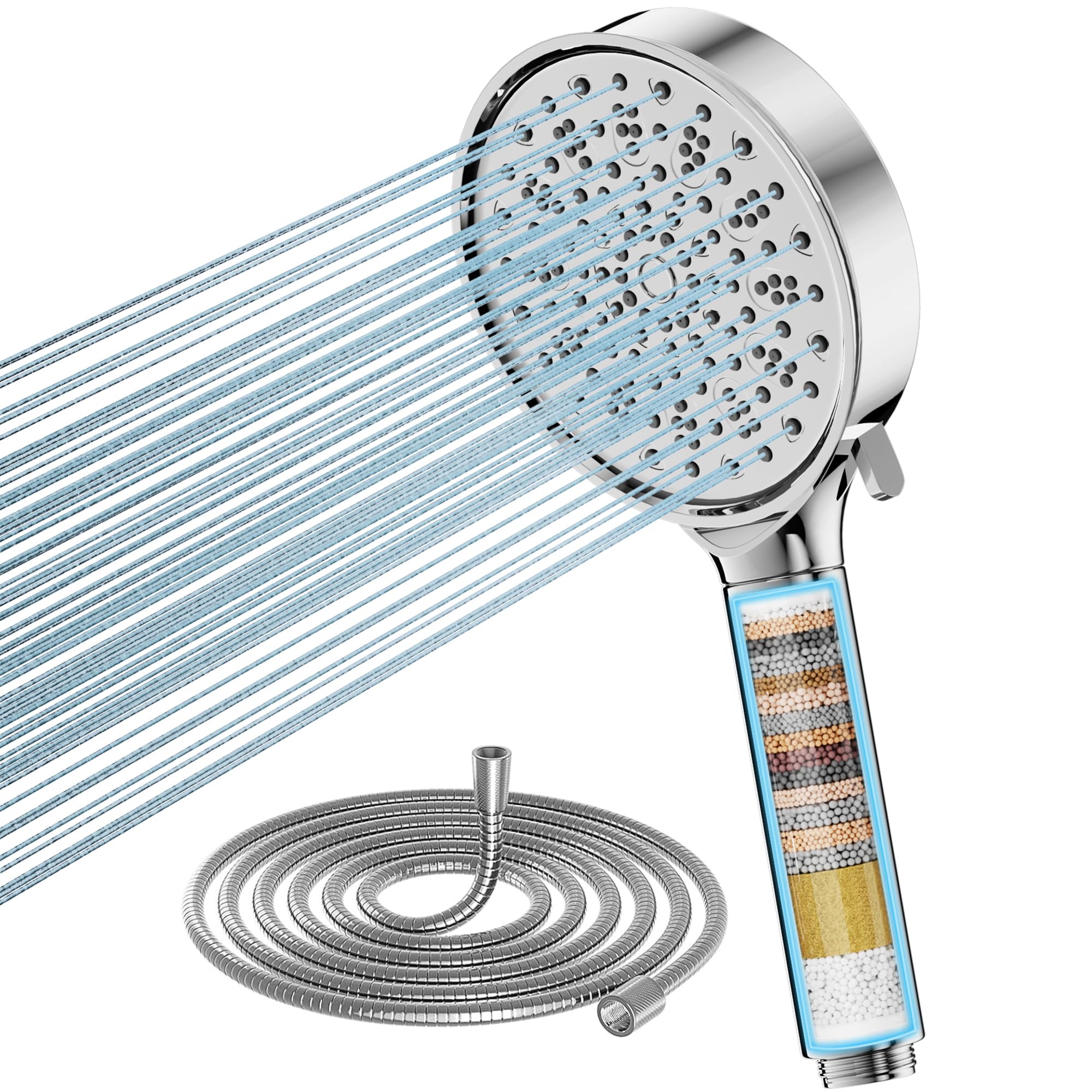 Cobbe Filter-Duschkopf mit 6 Strahlarten & 20-Schicht-Filtersystem – Wassersparend für Hartwasser