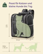 Knupis Katzenrucksack & Hunderucksack bis 7 kg – Wetterschutz & Ausbruchsicher – Bild 3