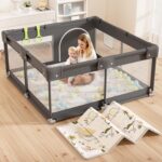 Lertantri Laufstall 120×120 cm mit Matratze – Sicheres Laufgitter für Babys