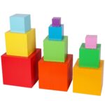 TOWO Holz-Stapelwürfel Regenbogen – Montessori Lernspielzeug für Kleinkinder ab 2 Jahren – Bild 5