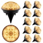 Shuniu Solar Bodenleuchten 12er Set mit 8 LEDs – Warmweiss Gartenbeleuchtung IP65